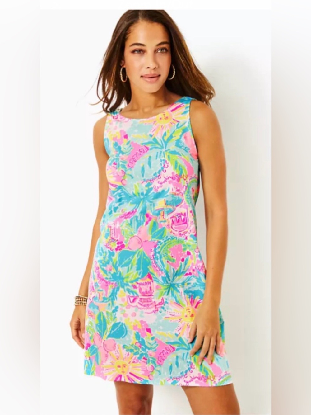 Lilly Pulitzer Kristen Swing Dress XL Sunshine State of Mind Criss Cross